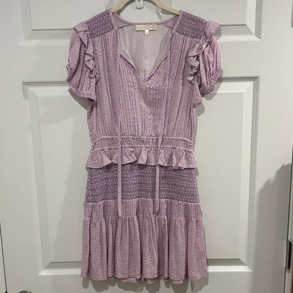 Chic Lavender Ruffle Mini Dress
